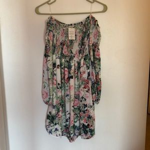 Modern vintage boutique cold shoulder dress